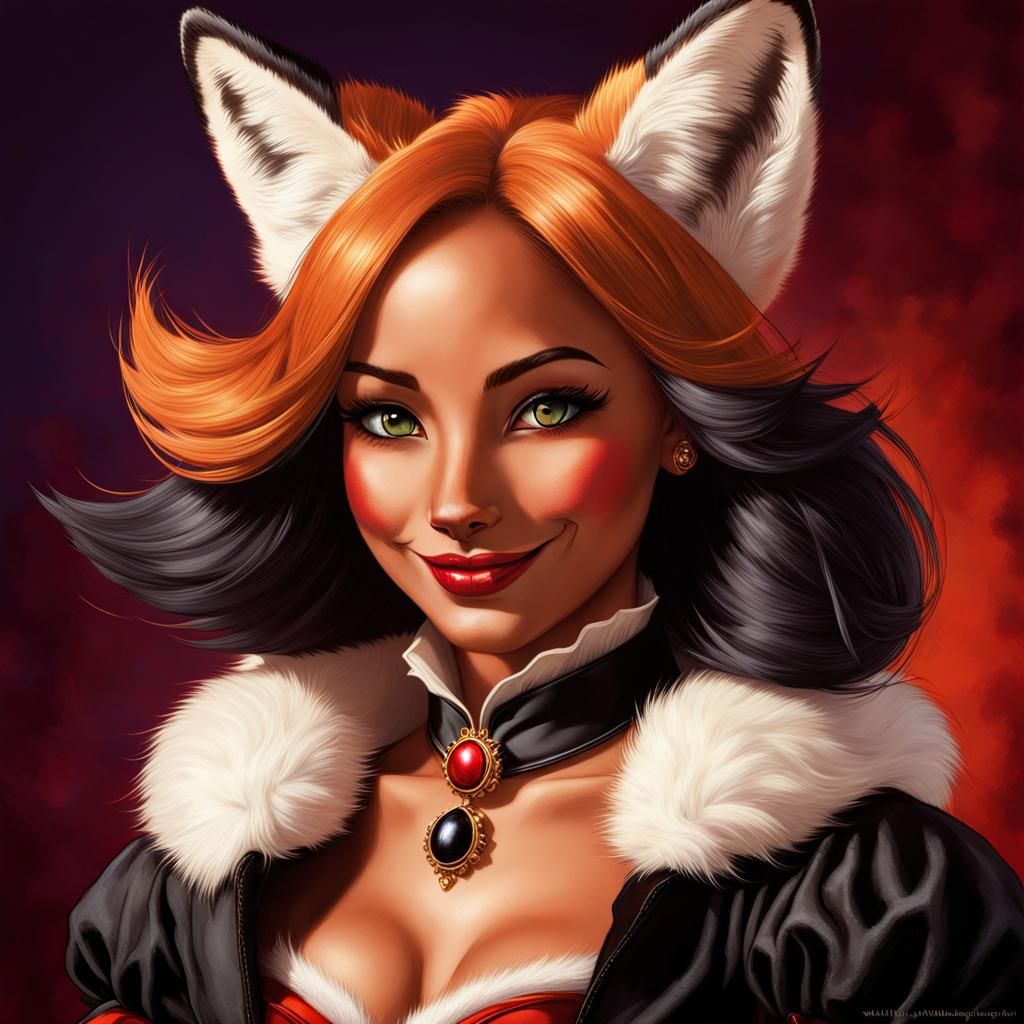 Funny foxy lady - AI Generated Artwork - NightCafe Creator