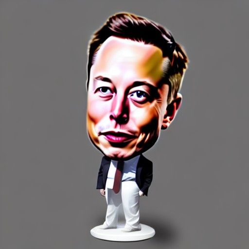 Elon Musk Bobblehead, photorealistic digital art - AI Generated Artwork
