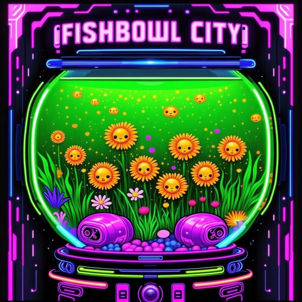 <lora:SIN CITY:1.0> Fishbowl city 