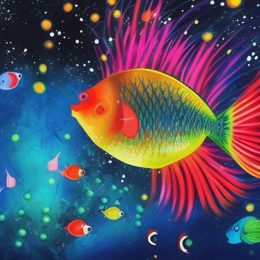 Tropical Fish in Starry Water