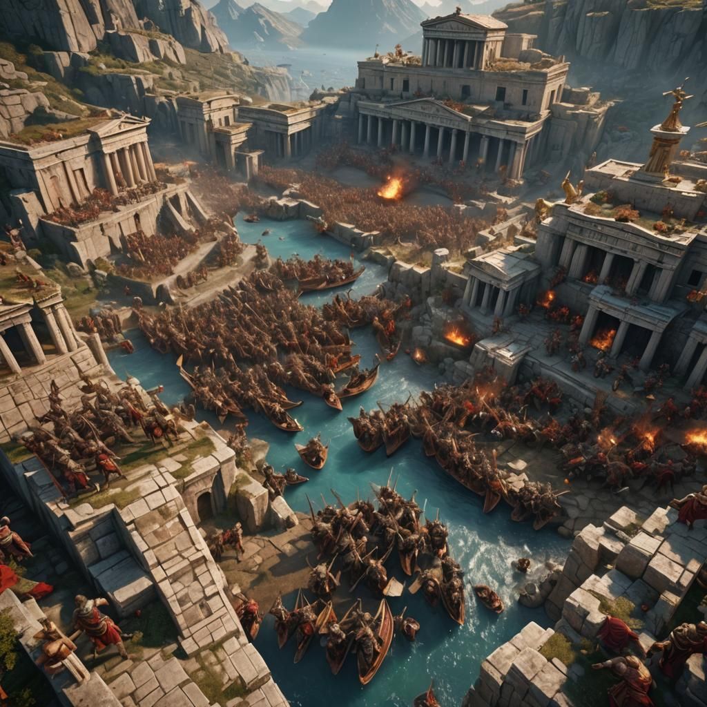 a war with all the Greek Gods fighting in it