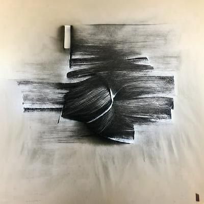 minimalist abstract charcoal drawing