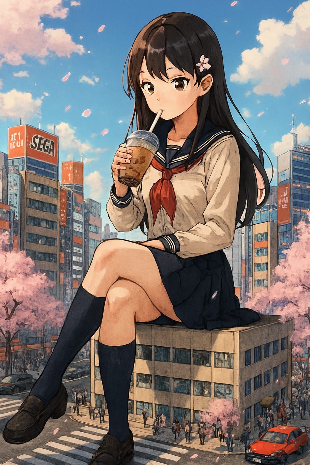 Sipping Boba With Cherries 🧋🌸