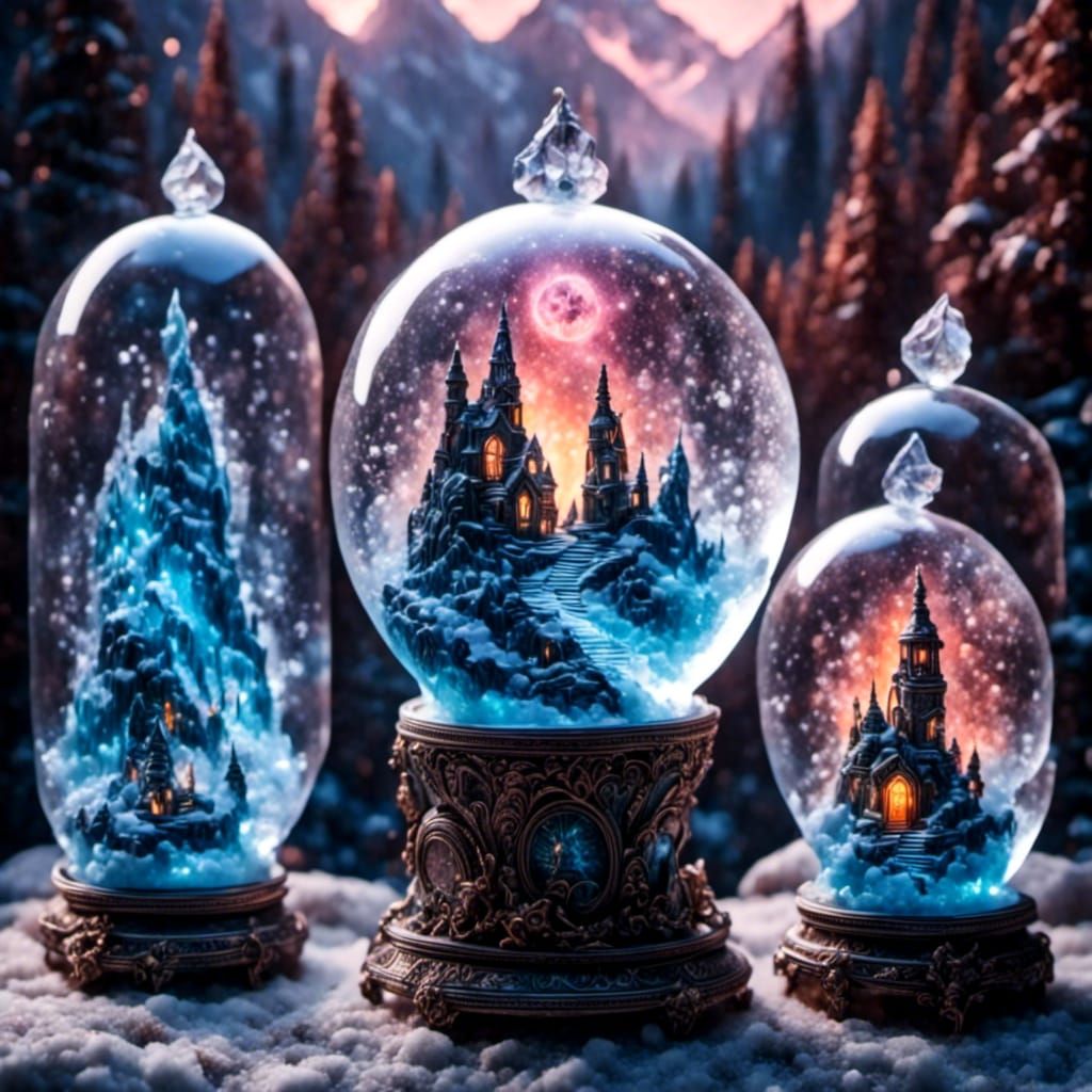 Elemental Snow Globes with Sparkle Effect
