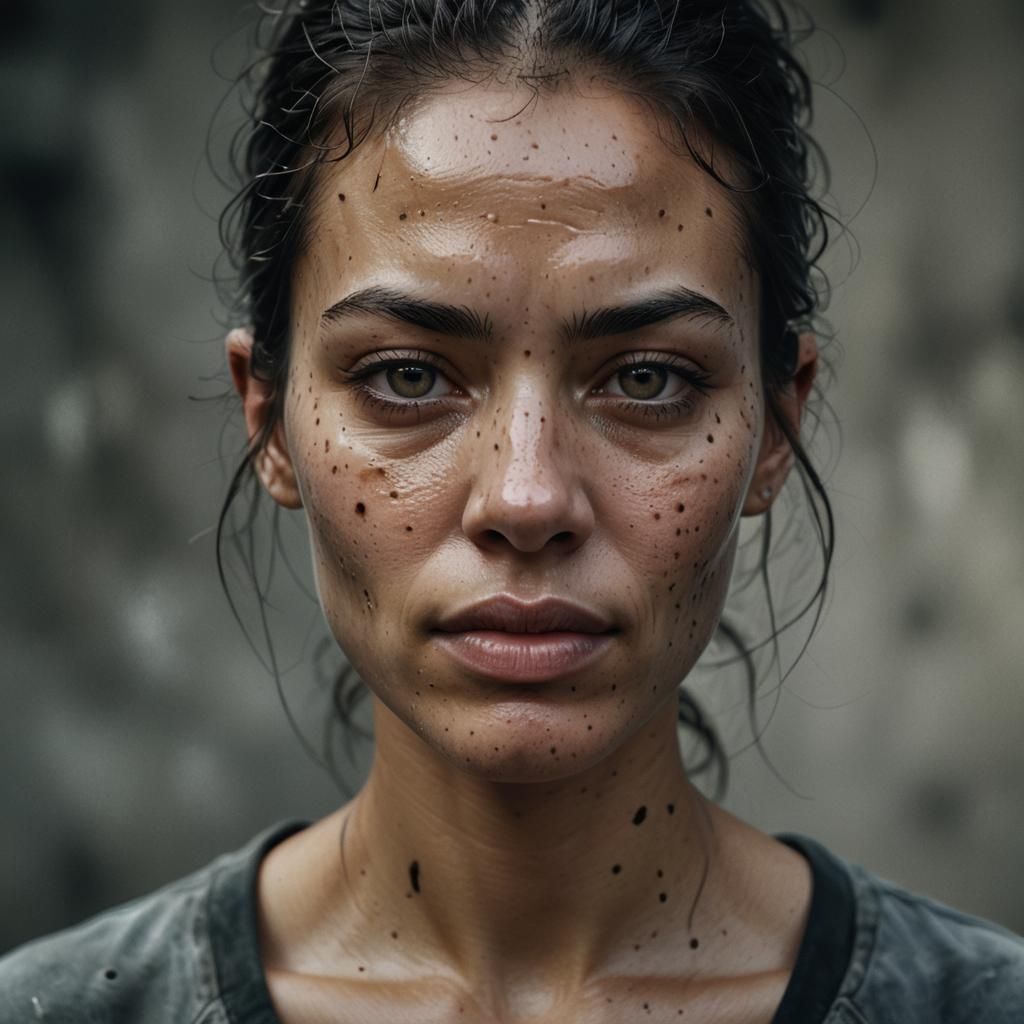 A hyperrealistic, hyperdetailed image of a woman with light ...
