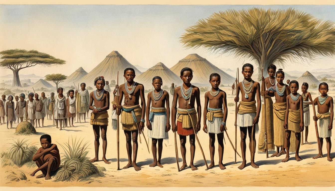 Early Drawing Of The Antaifasy (people Of The Sand), Madagascar. - Ai 