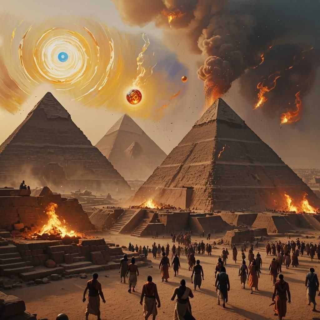 Fire raining down upon Egypt 