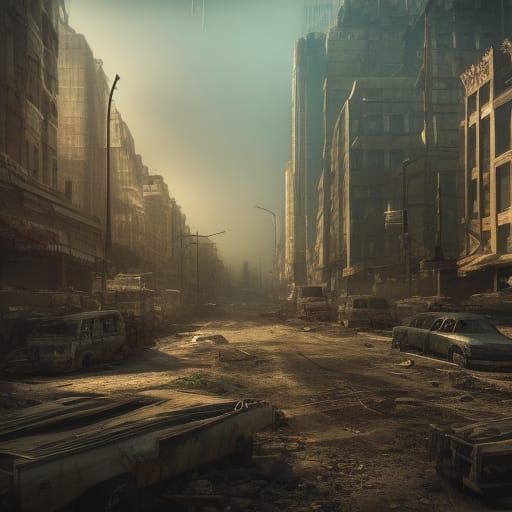 post apocalyptic city - AI Generated Artwork - NightCafe Creator