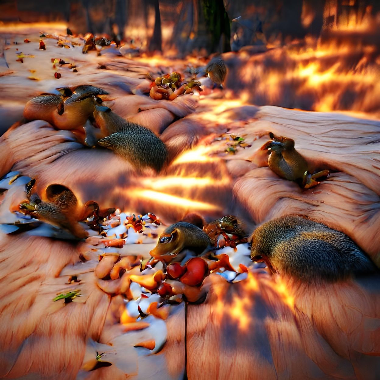 Chipmunks and squirrels in nut heaven
