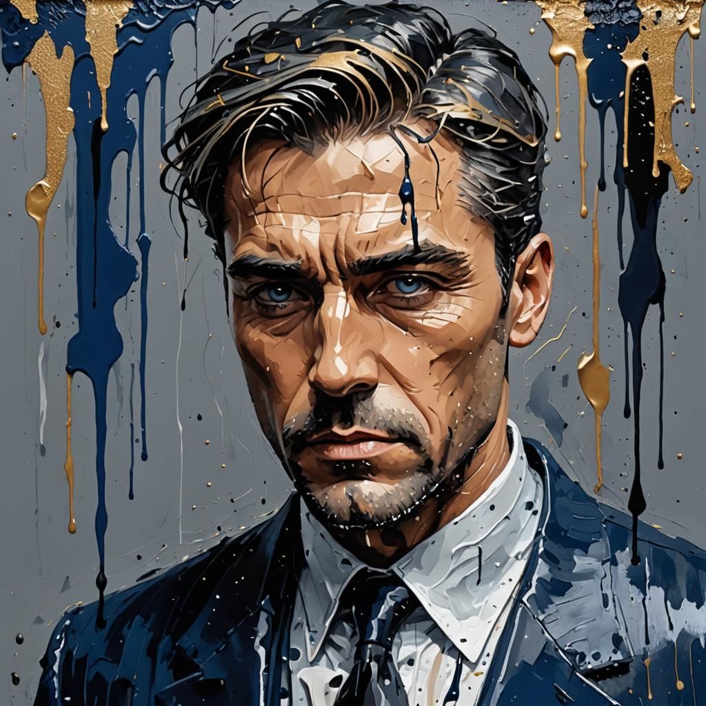 Neo-Noir Detective in Impasto Style