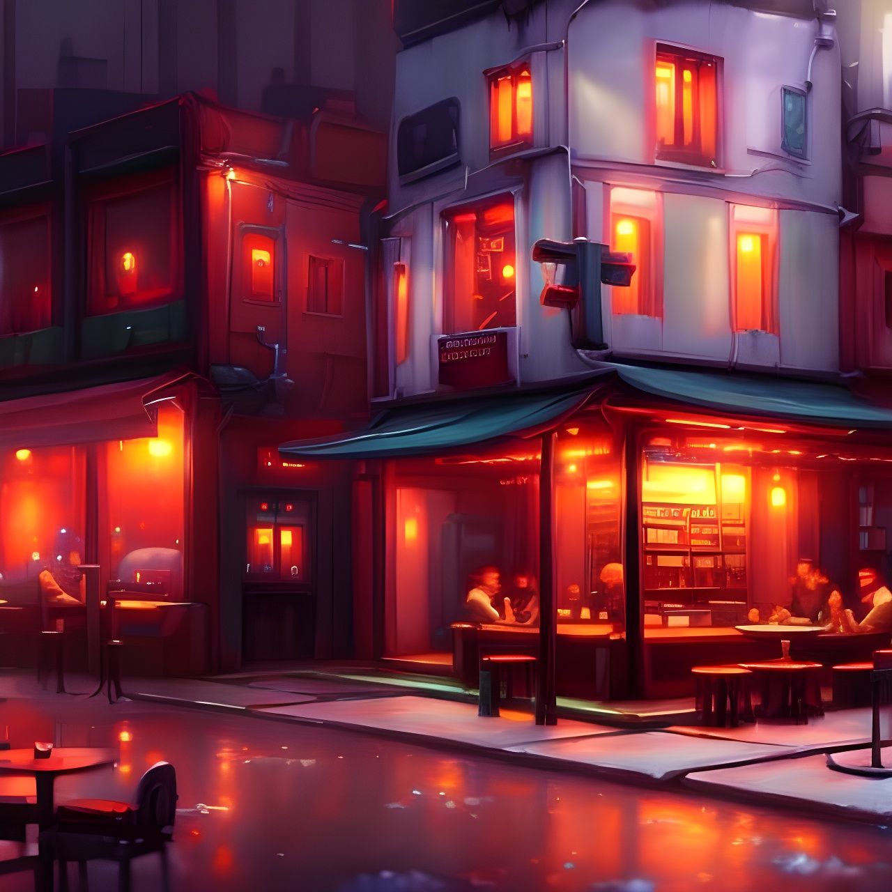 The Nightcafe   by @Manchchango