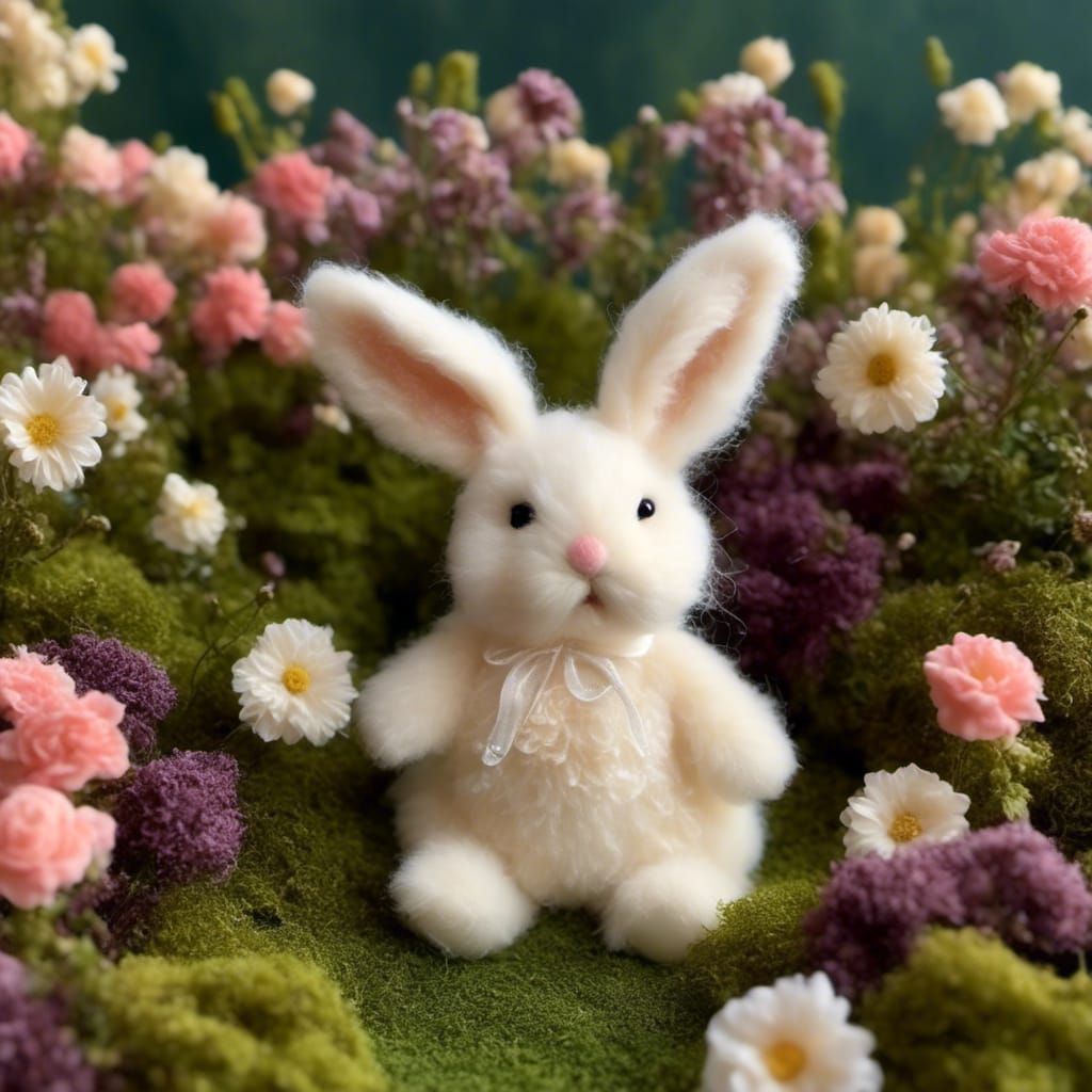 Adorable bunny, detailed Garden Background, <lora:ToyLand TazzleDazzle:1.0>