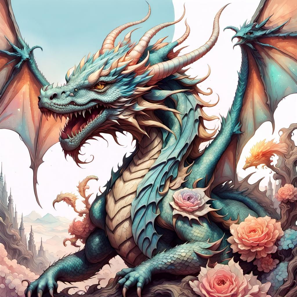 Pastel Dragon  by @kauri