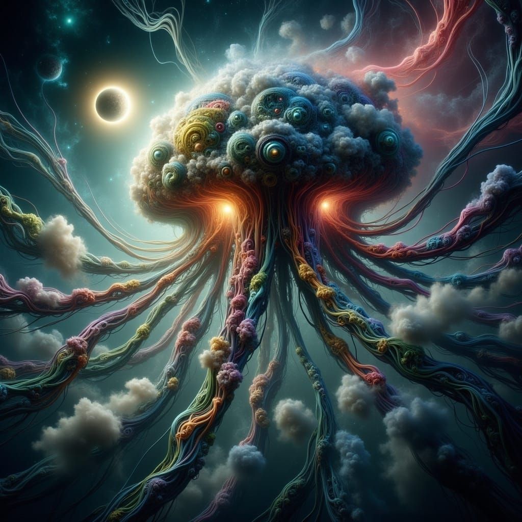 Cosmic Jellyfish in Quantumrealm - Earth on Its Head