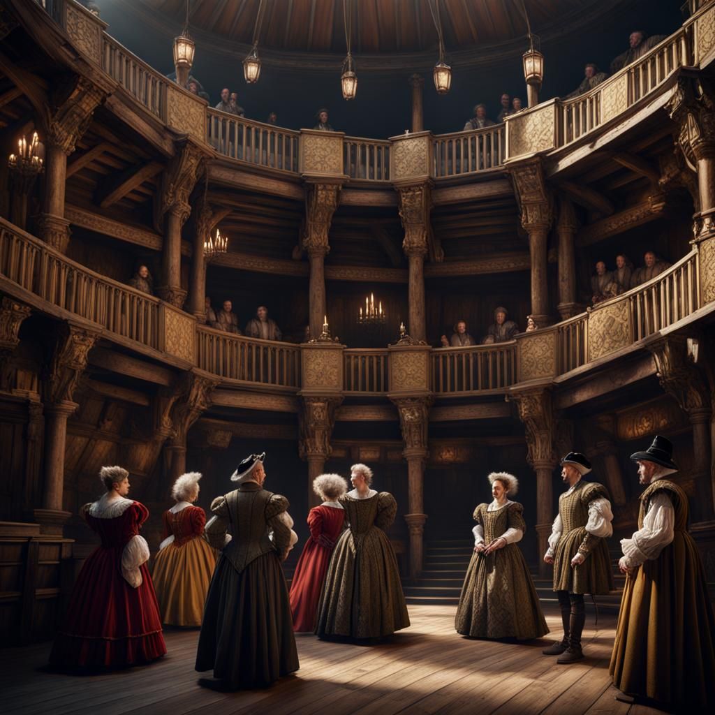 elizabethan actors at the globe theatre - AI Generated Artwork ...