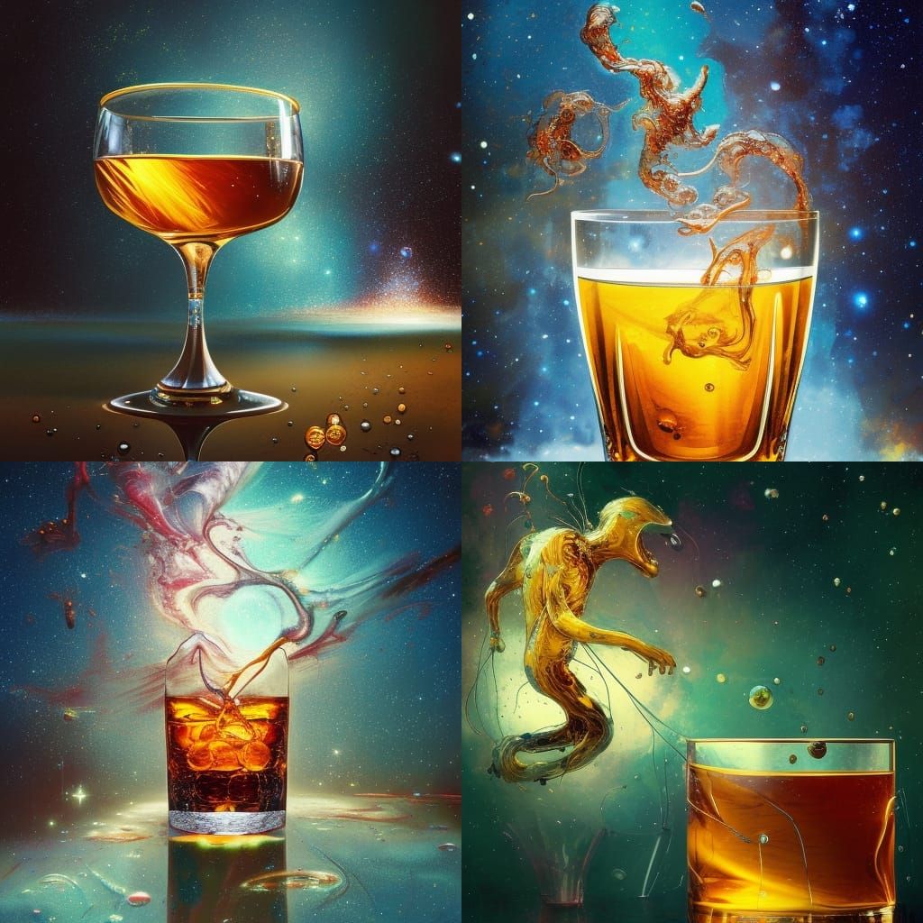 "4k resolution photograph of a bizarre glass of whiskey with liquid