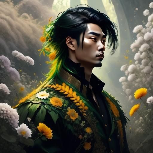 Floral man in spring