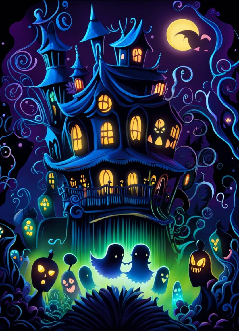 Haunted House - AI Generated Artwork - NightCafe Creator