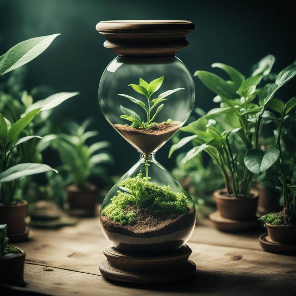 Hourglass (with plant life inside it)  by @LJ