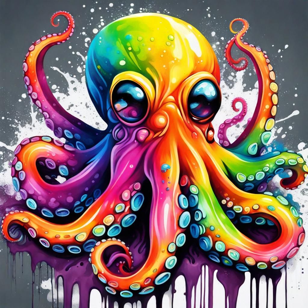 rainbow octopus - AI Generated Artwork - NightCafe Creator