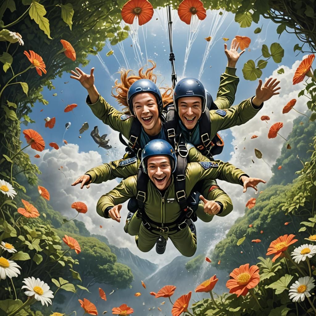 Create a high-resolution photorealistic image of Tandem Skyd...