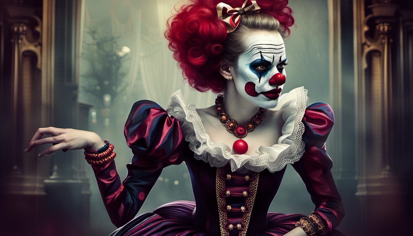 Evil beautiful killer clown princess of elegance and terror....