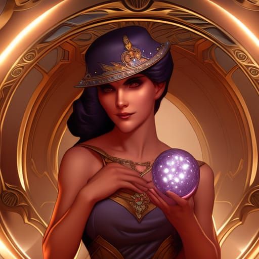 Gai Ga sorceress and her crystal ball