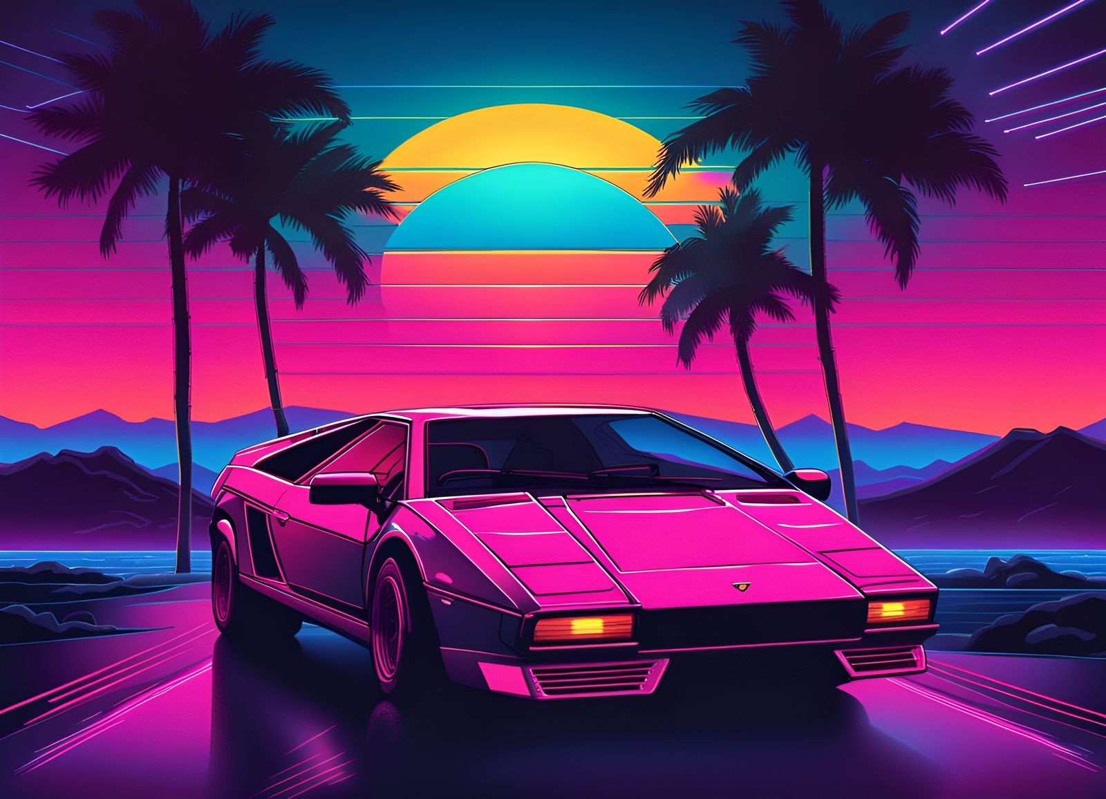 80s' Trapper-Kepper Lamborghini - AI Generated Artwork - NightCafe Creator