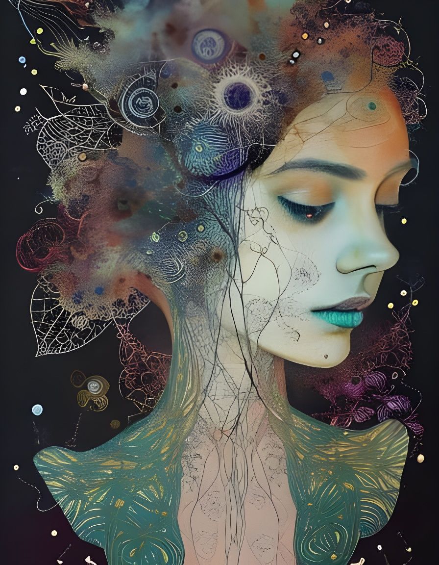 Surreal Textile Art Portrait of a Woman