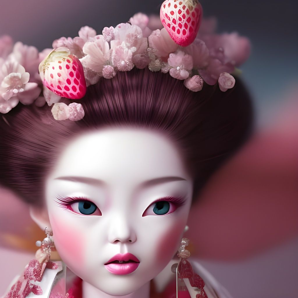 Pink Strawberry Doll - AI Generated Artwork - NightCafe Creator