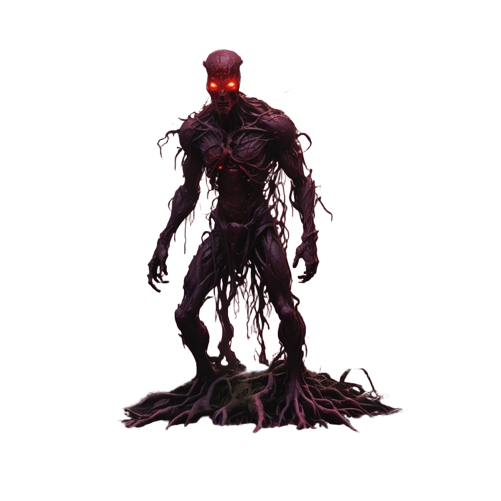 A Humanoid Form Made Of Bright Crimson Red Blood, Rising From A Pool 