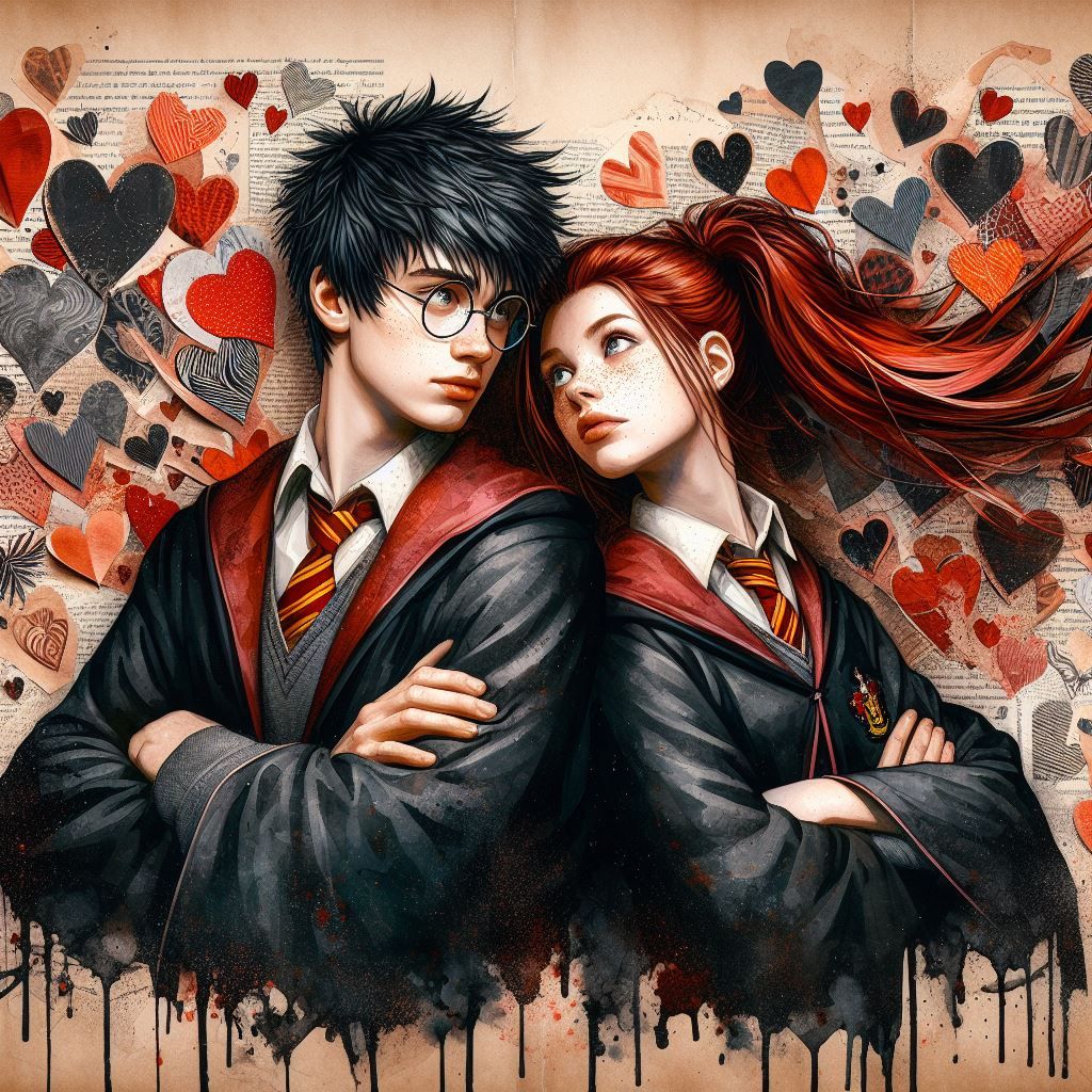 Harry and Ginny - Hearts Collage Set