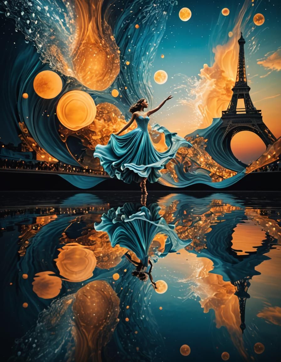 Star dancer of the Paris Opera  in fashion epurate dress cre...