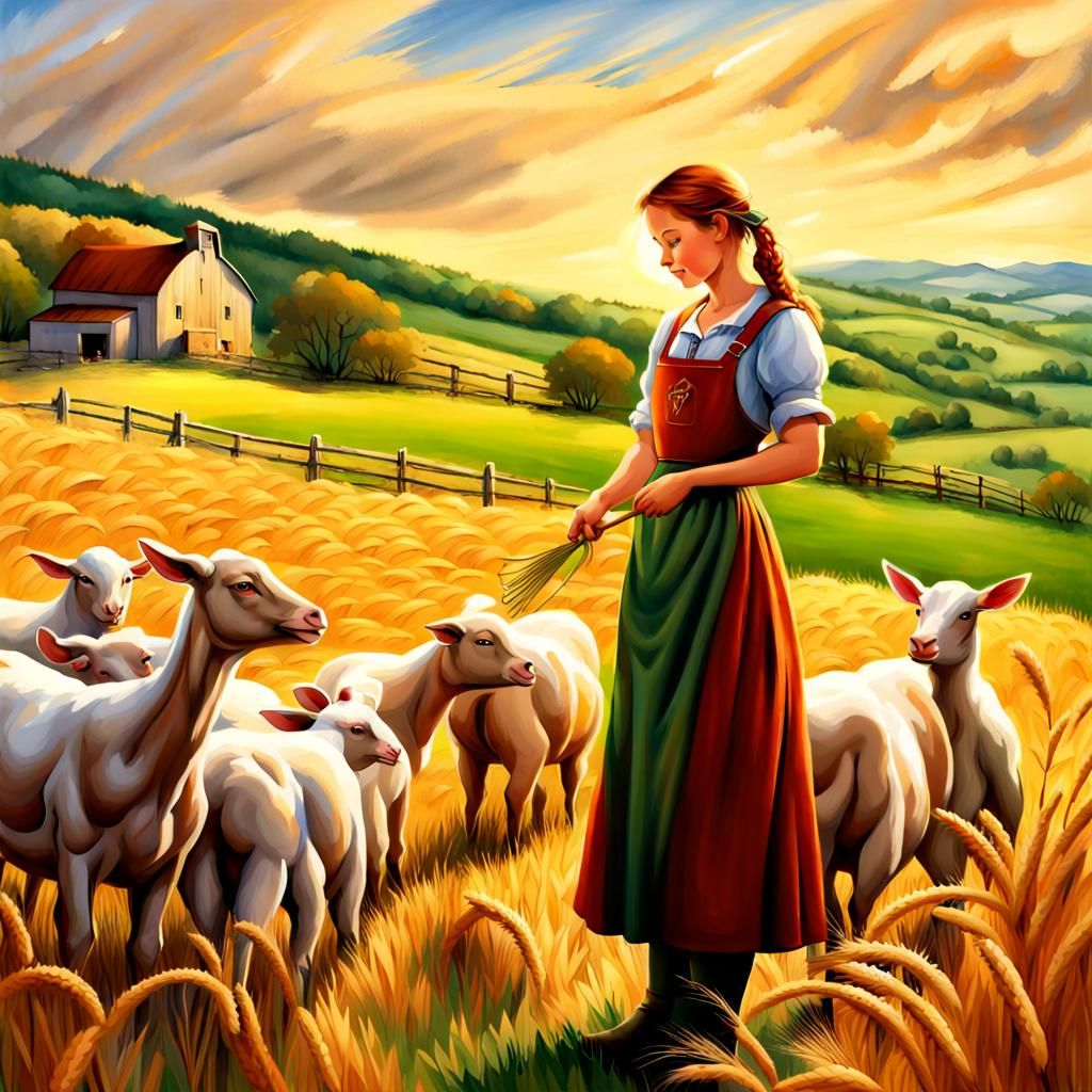 Fair Maiden and her Flock  by @Flamewizo