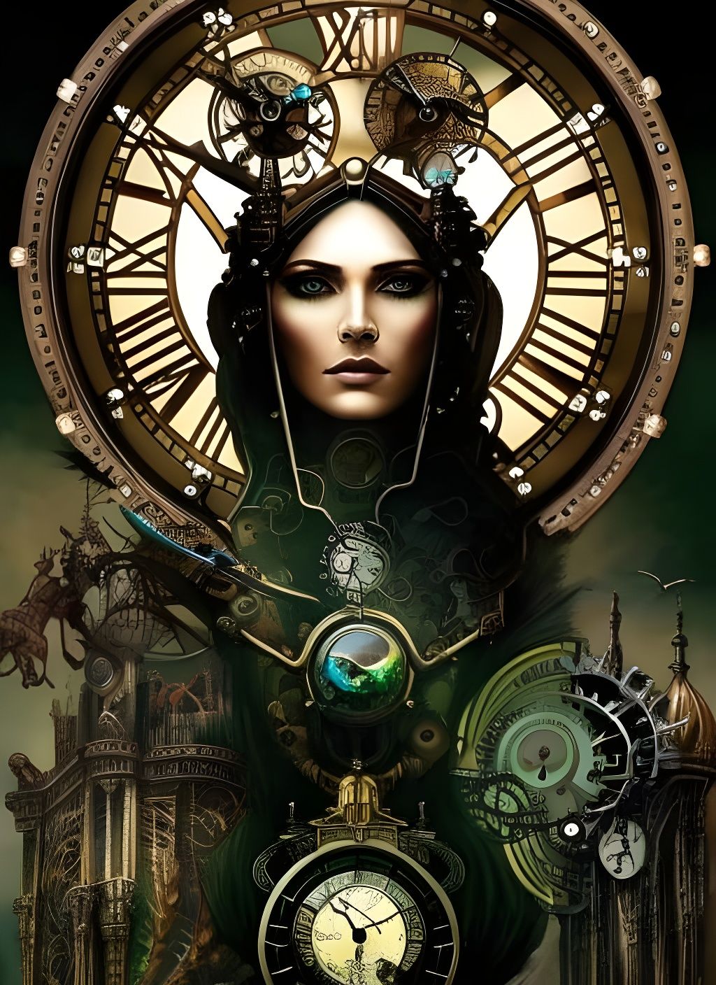 Steampunk Clock - AI Generated Artwork - NightCafe Creator