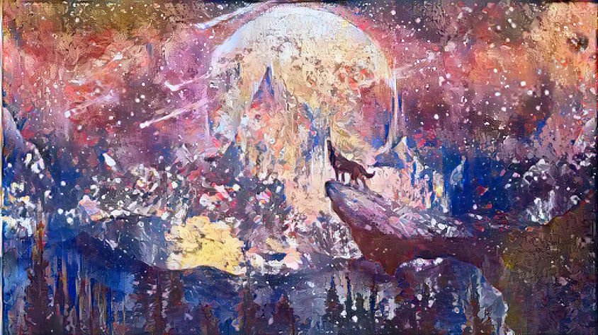 wolf and stars