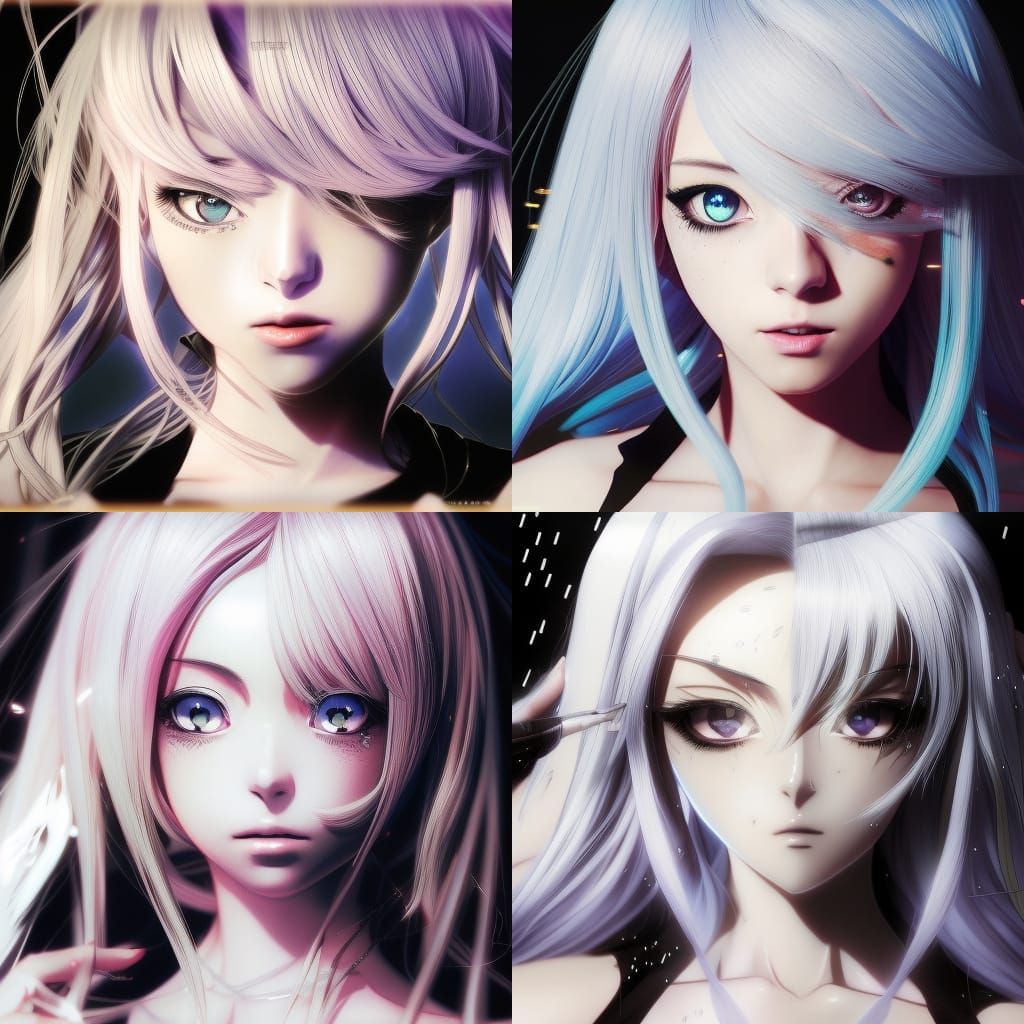 Ultimate Detailed Portrait of Lady Gaga in Anime Style,posin...