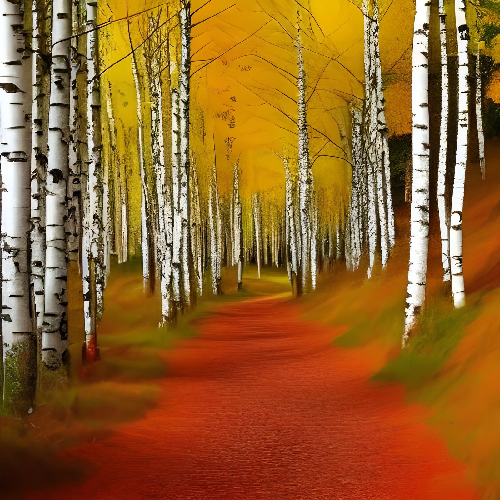 birch forest in autumn