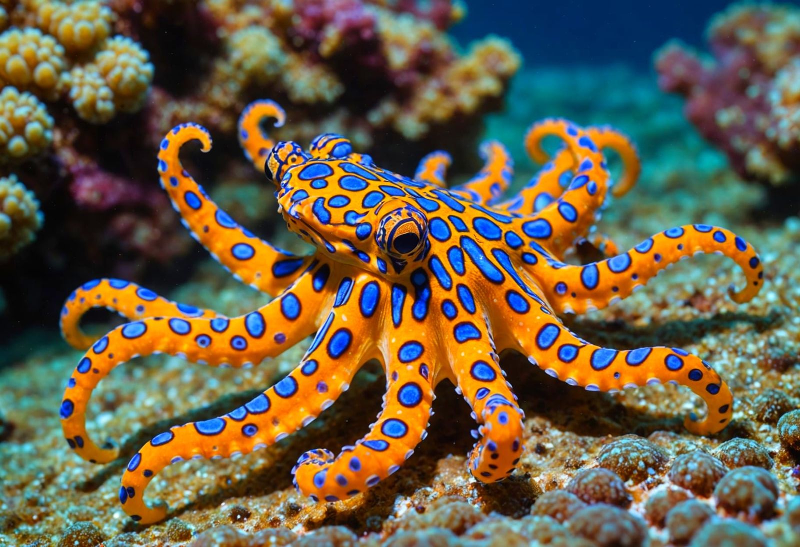 A Brilliant Blue-Ringed Octopus  by @Mister
