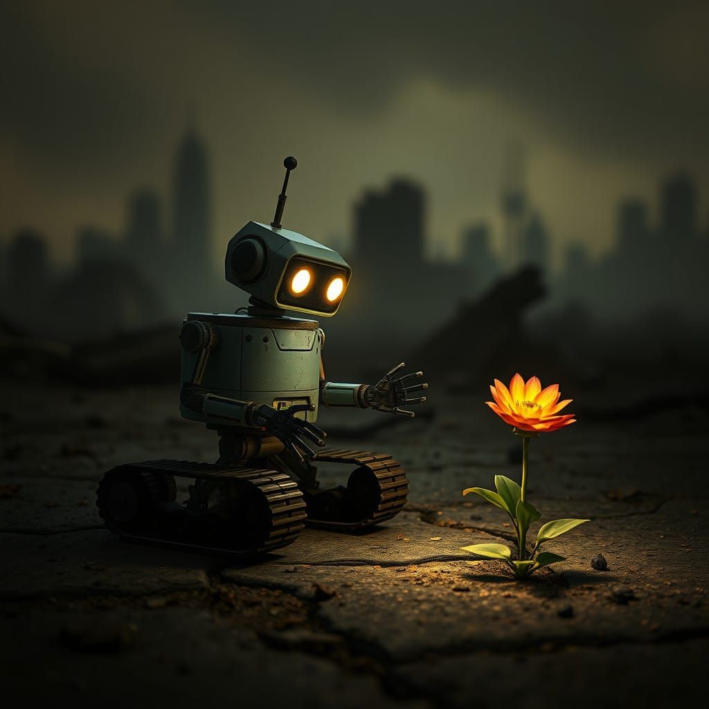 Little Droid Discovers Hope in a Ruined World