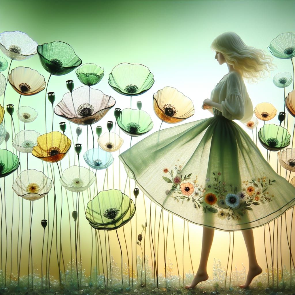 Tiptoeing through the Poppies  by @mysteryartist
