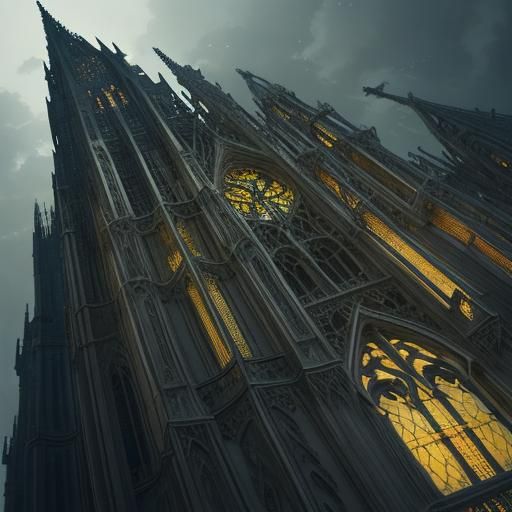 Stiletto Heel Piercing Gothic Skyscraper in Art Nouveau Styl...