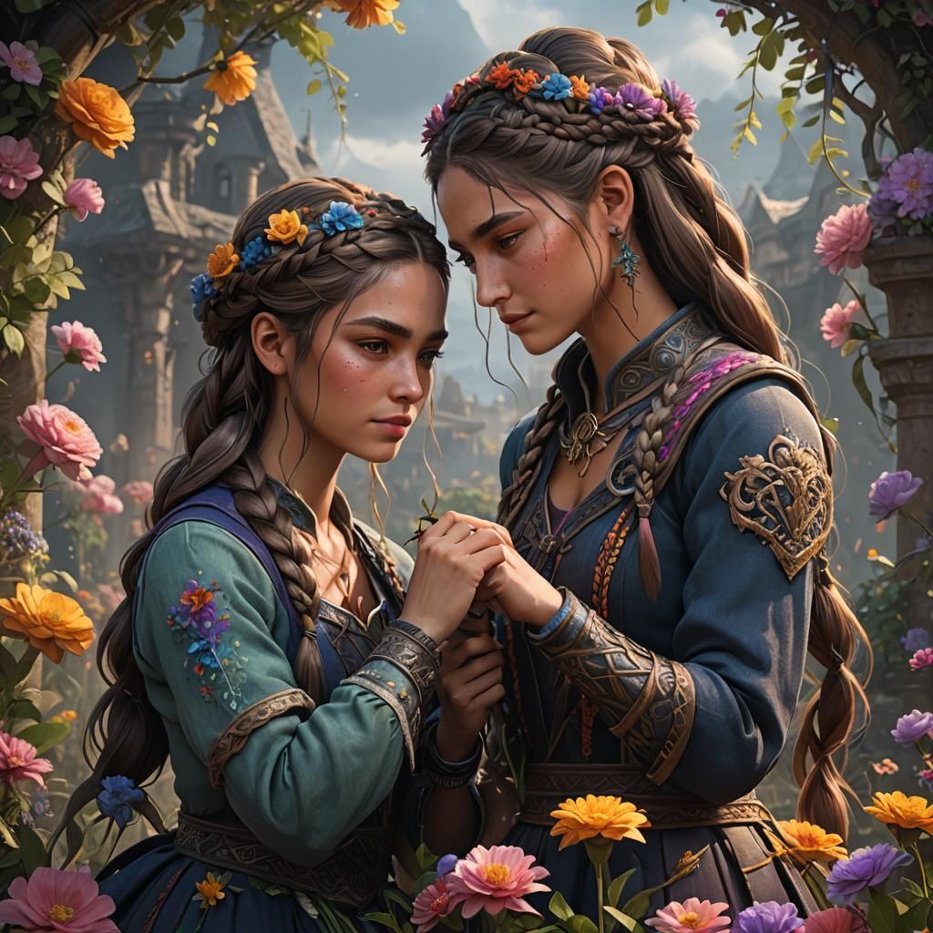 United by flowers and braids