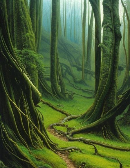 The Path Through Mirkwood Forest - AI Generated Artwork - NightCafe Creator