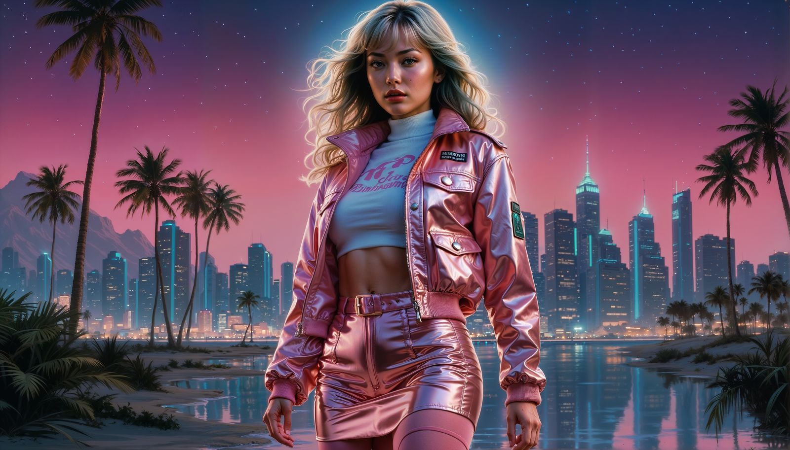 80s Retro Pink Chrome Fashion