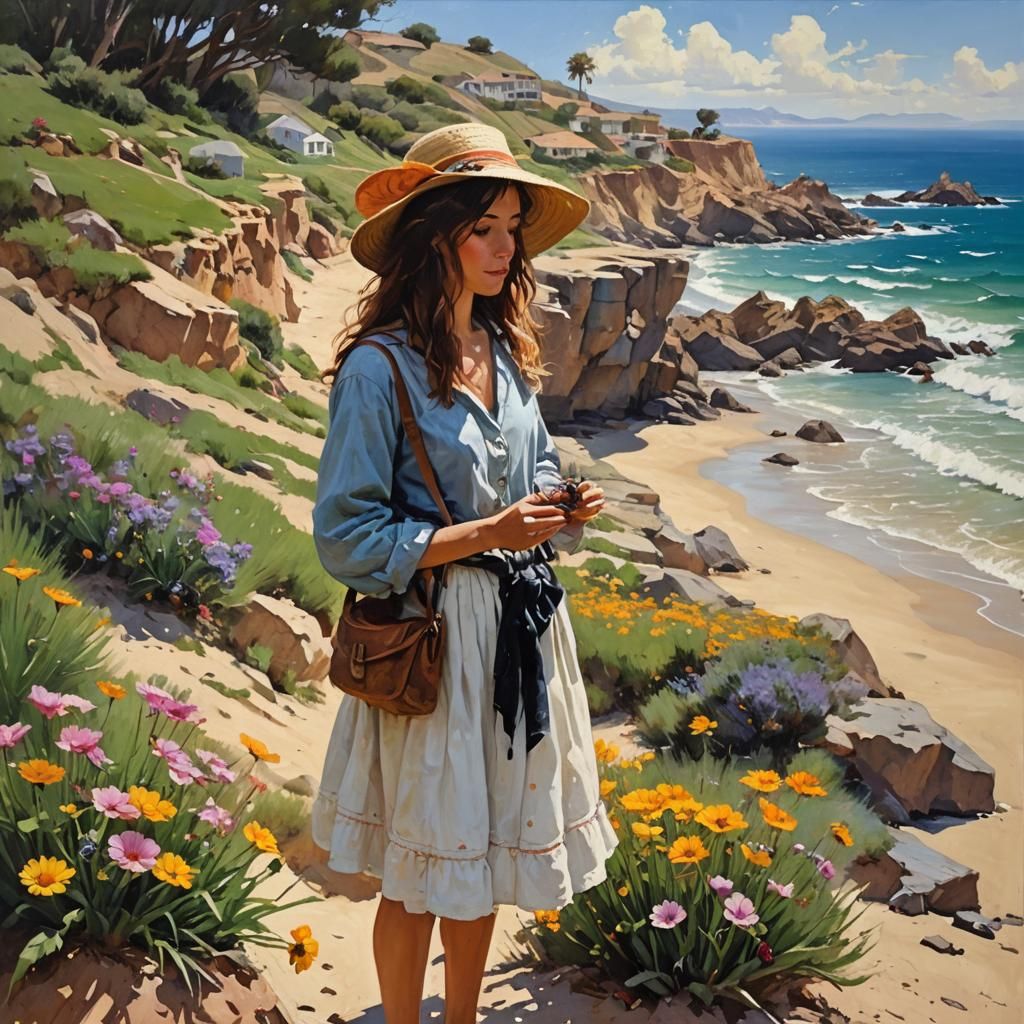 Floral Oil Painting in James Gurney Style