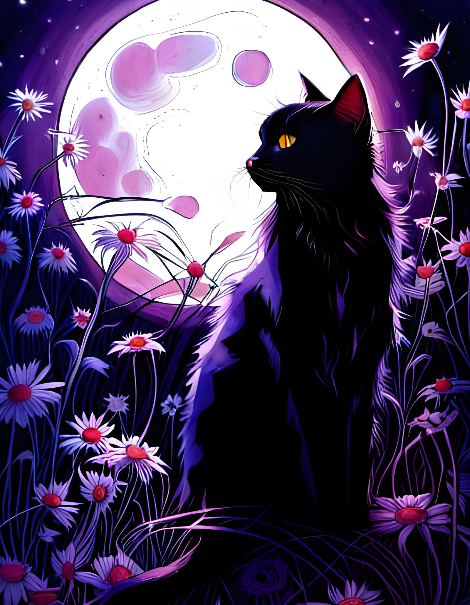 Cat Moon   by @rufusdinosaur
