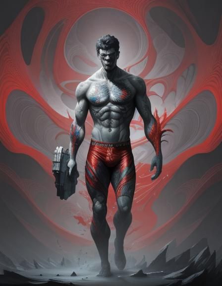 Bbno$ shirtless red underwear