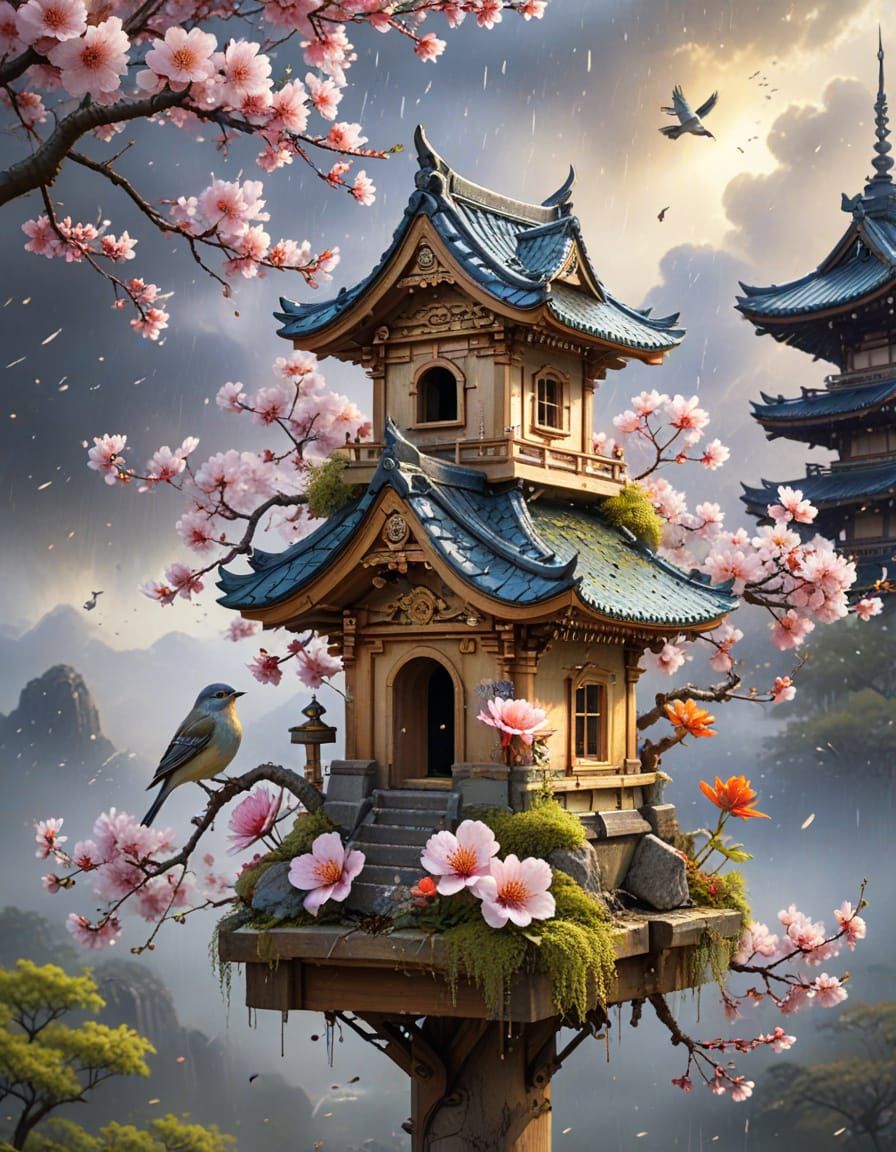 Japanese birdhouse   by @Roswarcus