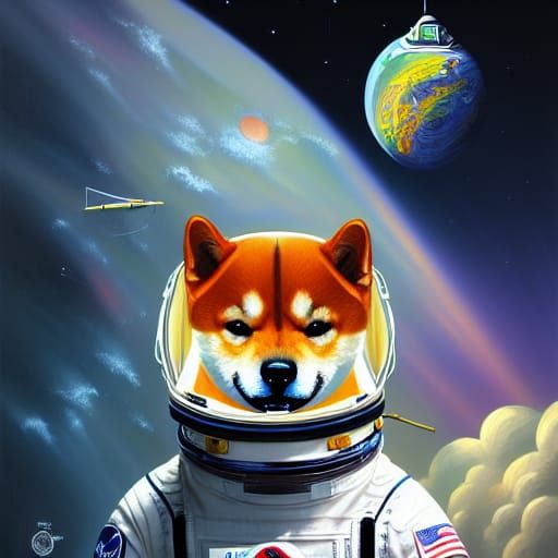 Detailed Shiba Inu Astronaut - AI Generated Artwork - NightCafe Creator